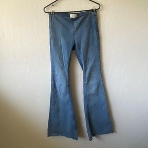 Free people “penny pull on” flare jeans, size 26, in color glass blue🦋